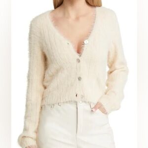Vero Moda Cream Fuzzy Sweater